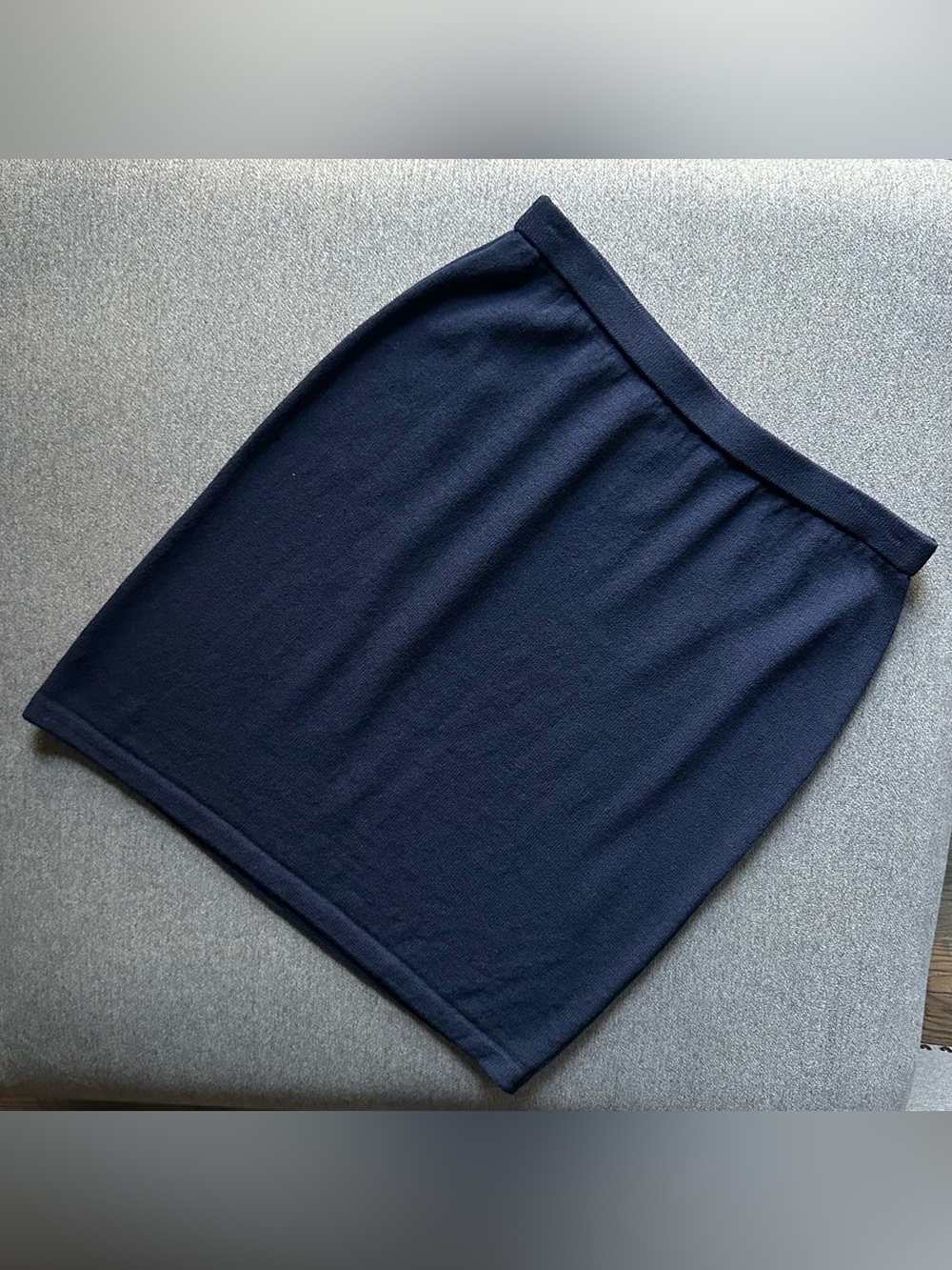 St. John Basics Navy Blue Wool Blend Santana Mini Skirt Size XL
